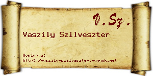 Vaszily Szilveszter névjegykártya