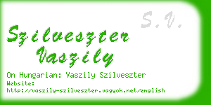 szilveszter vaszily business card